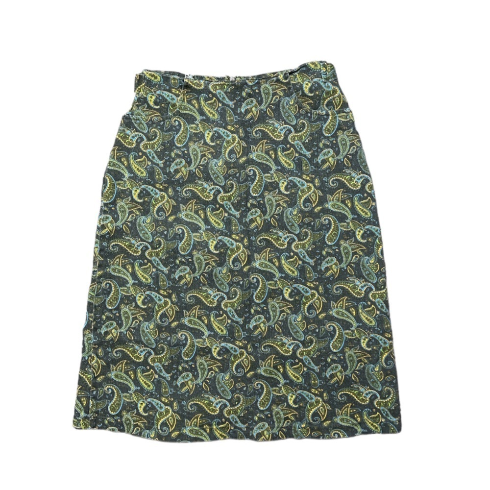 Vintage Denim Paisley Pattern Skirt